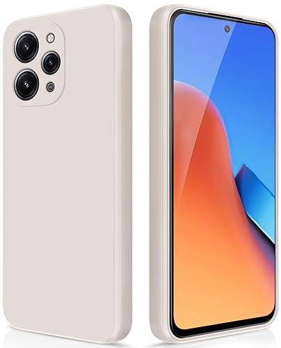 GiiYoon Cover per Xiaomi Redmi 12 4G Custodia in Silicone, Custodia Antiurto Case Sottile in Silicone TPU con Strato Interno in Fibra e Protezione della Fotocamera, Bianco