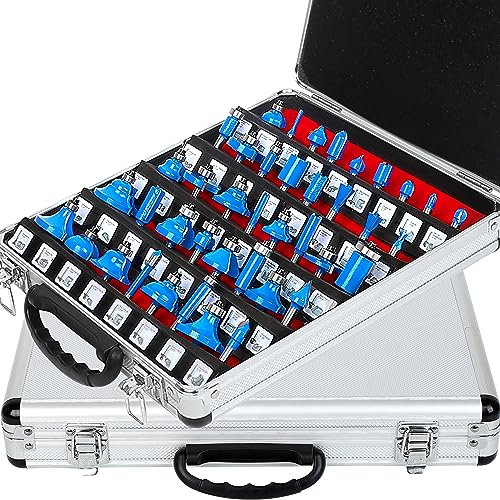 MAYLINE 1/4 Inch Shank Router Bits Sets 41 PCS, Woodwork Milling Cutter Router Bit Set, Wood Cabinet Carbide CNC Cutting Tool for Door&Table Shelves (1/4-UR)