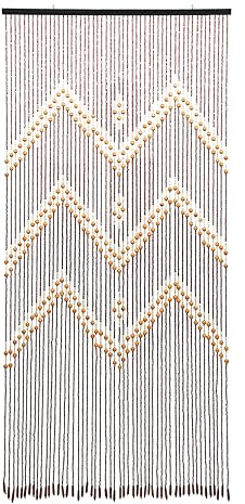 biniliubi Vorhang Mit Holzperlen Raumteiler Holz Bambus Dekoration Schlafzimmer Gewebte VorhäNge BohèMe-Stil Dekorativ Multifunktional TüRvorhang Perlen Door TüRen Curtains TüRvorhäNge Fadenvorhang