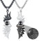 REDSUN Paar Halskette Flügel Kette Anhänger 925 Sterling Silber 2PCS I Love You 100 Sprachen Ich Liebe Dich Projektion Liebesgeschenk Valentinstag Weihnachten Geschenk für Frau