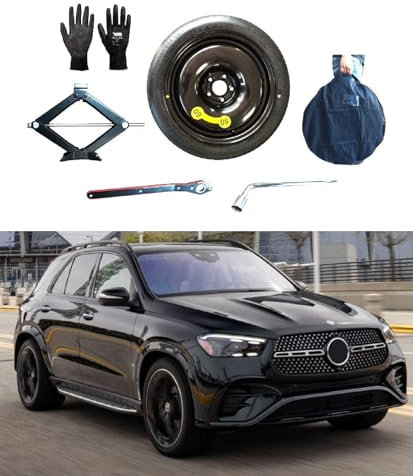 19 Notrad kompatibel mit Mercedes GLE Coupe (2015-2019) mit Wagenheber, Schlüssel, Handschuhe und Tasche 145/80R19