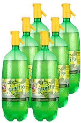 GEISER Super Mojito - Bebida sin alcohol con Sabor a Mojito, Botella con Sifón, Pack de 6 Botellas de 1,5L