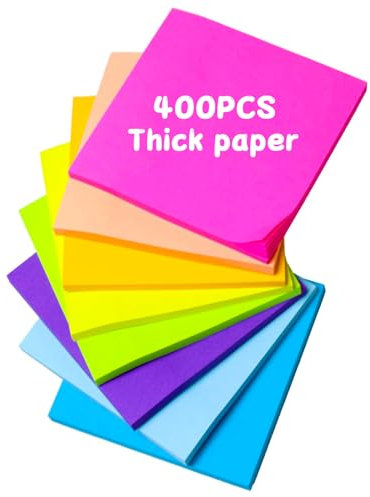 KU 8 Pack Sticky Notes Farbige Haftnotizen Klebezettel zum Beschriften Wiederaufklebbar 76 x 76 mm, Leicht zu Beschreiben für Zuhause Büro Schule Sitzung(50 Blätter/Block)