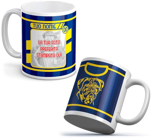 quickgadget Idea Arredo Casa regalo Tazza Sport in ceramica sport per tifoso calcio Verona, personalizzato con FOTO + Nome e Numero