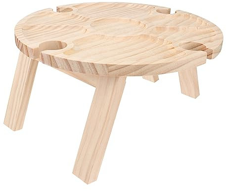 INOOMP Mesa de Vino para Exteriores Resistente Y Portátil de Madera para Acampar Fiestas en La Playa