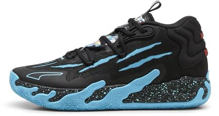 PUMA X Melo MB.03 Blue Hive Basketballschuhe Uni, Schwarz Aqua Vif, 49.5 EU