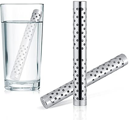 Hominas Alkalische Wasser Stick, Tragbar Wasserfilter Alkaline Filter Edelstahl PH Alkalizer Reinigungsfilter Wasserstoff Ionisator Mineralien Filter für Wasser Reinigen