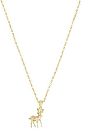 Prinzessin Lillifee Kette mit Anhänger 925 Sterling Silber Mädchen Kinder Halsschmuck, 35+3 cm, Rosa, Rehkitz, Kommt in Schmuck Geschenk Box, 2038748