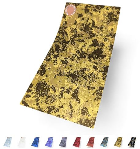 Sandras-Bastelladen - Marmor - Kerzen Verzierwachsplatte - 200 x 100 x 0,5mm Braun-Gold