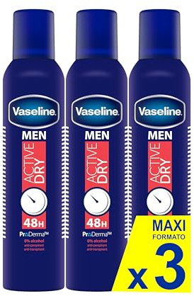Vaseline Men Active Dry 48h 250ml (3er Pack)