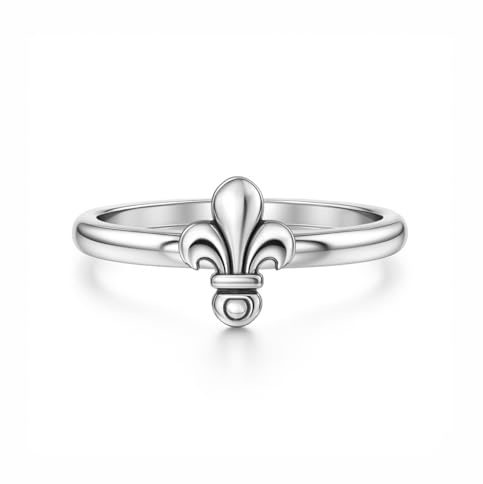 UNALOE SEDUCENTI EMOZIONI Anello Donna Giglio Fleur de Lis, Argento 925 e Placcato Oro 18KT, Design Elegante Minimal