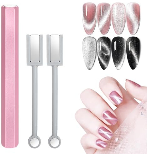 YUXIANLB 3Pcs Nail Magnet Tool Set, Cat Eye Magnet for Nails, Double-Head Gel Nail Polish Magnet Pens, Nail Art Gel Nail Polish Magnet, DIY Style Available Cat Eye Magnetic Nails Art Tools