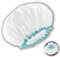 White Waterproof Large Shower Cap, 1Pcs Reusable Bonnets for All Hair Lengths, Ladies, Men and Kids