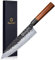 Sunnecko Japanese Chef Knife 8 Inch - Professional Chefs Knife with 3-Layer High Carbon Stainless Steel 9CR18MOV Blade, Sharp Kitchen Knives with Octagon Wooden Handle Cutting Knives