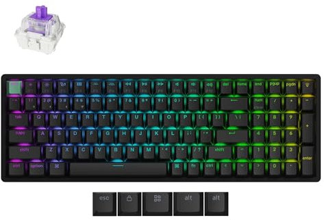 Keychron K4 HE QMK Wireless Gaming Custom Mechanical Keyboard, US ANSI Bluetooth/Wired 96% Layout Hot-Swappable Programmable RGB Backlit Gateron Magnetic Switches for Mac Windows, Black