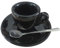 Set professionale da 60 ml di tazzina da espresso italiano, con piattino, tazza da caffè e latte in ceramica spessa (nero)