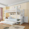 Kebnor Litera infantil, con cama nido, con estantería, con armario, con compartimento de almacenamiento, 90 x 200 cm, blanco (sin colchón) (blanco)
