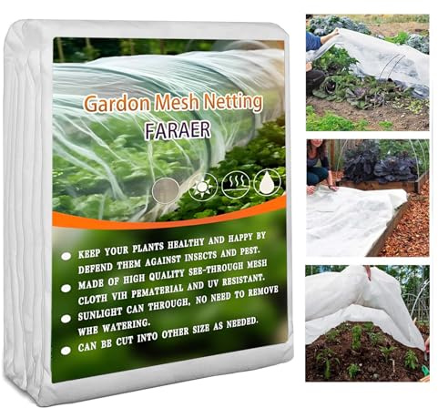 Gemüseschutznetz 2x5m insektenschutznetz Garten Feinmaschig, Pflanzennetz Netze Gartennetze, Gemüseschutznetz Pflanzenschutznetz, SchädlingsschutzNetz für Pflanzen Gemüse Obst Blumen Gewächshaus