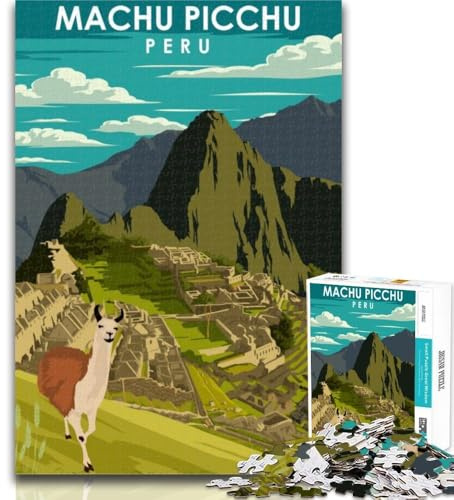 Puzzle Machu Picchu Peru Reisepuzzle 1000 Teile für Erwachsene und Jugendliche, ganze Familie, geeignet für Kinder ab 14 Jahren, 26x38cm