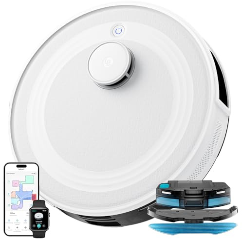 Lefant M2 Robot Aspirapolvere Lavapavimenti con Mappatura 2 in 1, 6000Pa | 160 Min, Navigazione Laser dTOF, Evitamento Ostacoli PSD, Zone No-Go, Ricarica Automatica, per Peli Animali, Wi-Fi/APP/Alexa
