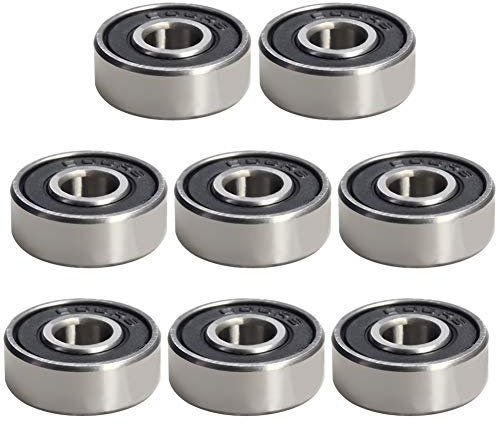 Othmro 606-2RS Kugellager, 6 mm x 17 mm x 6 mm, doppelt versiegelt, Rillenkugellager, Hartstahl Z1 (8 Stück)