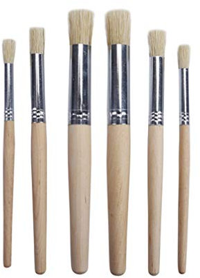 Healifty 6pcs runden Pinsel Holzgriff unterschiedlicher Größe professionelle Anfänger Werkzeug für Acryl Aquarell Ölgemälde