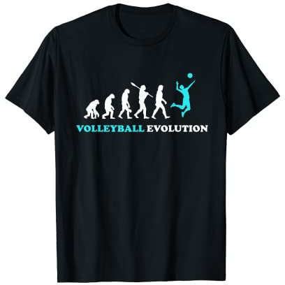 Volleyballer Evolution Volleyballfans Geschenkidee T-Shirt
