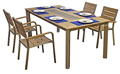 Gravidus 5-teilige Sitzgruppe in Teak-Optik