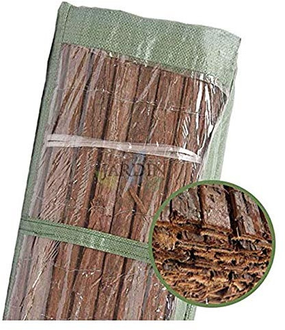 Suinga Corteza Natural Simple Cara 1,5 x 3 m | Cerramiento de Corteza de Pino, Valla decorativa y ocultación 95%, marrón
