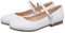 LUXMAX Womens Mary Jane Ballet Flats with Straps Ladies Dolly Shoes Size 6.5UK,White