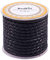 PandaHall Cordon en cuir tressé rond pour la fabrication de bracelets, colliers et bijoux Noir 4 mm x 5 m