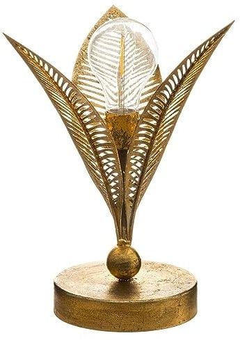 Atmosphera - Lampe LED Feuille - métal - doré - H25 cm