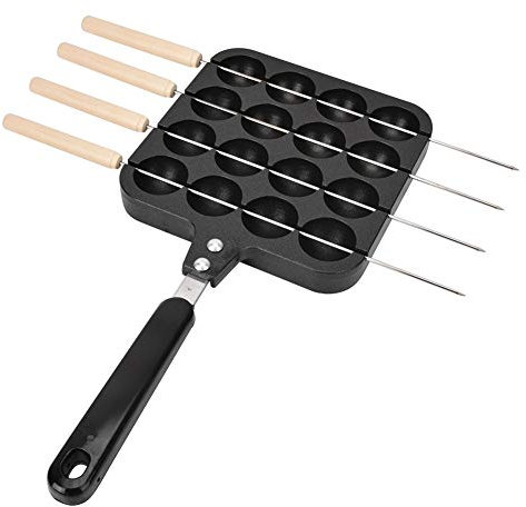 Rehomy Antihaft Takoyaki Pfanne 16 Löcher mit Griff Aluminium Takoyaki Grill Pan Induction mit 4* Baking Needle für Takoyaki Teller, Kochen