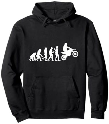 Cadeaux pour motocyclistes de motocross Motocross Funny Motocrosser Biker Moto Evolution Sweat à Capuche Noir Unisex Adulte Hoodie S