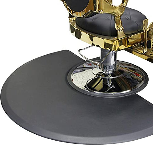 WANGXNCase Große Halbkreis-Salonmatte Anti-Ermüdungs-Barber-Bodenmatte Schwarze Friseurstuhl-Matten Stationen Salonstuhl-Matte