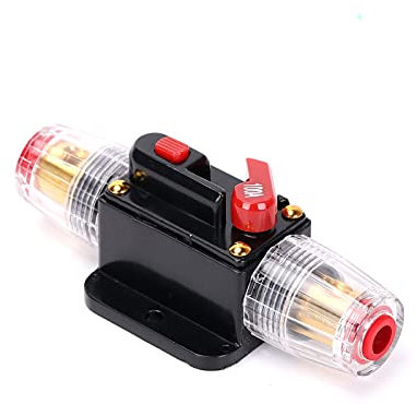 Disjoncteur DC 12V-24V 30A/60A/100A à réarmement manuel adapté à l'audio de voiture, au bateau, à l'interrupteur stéréo, à l'onduleur et au remplacement des fusibles (100A)