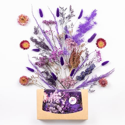Kunstharz.Art Véritables fleurs séchées naturelles pour Pâques et fête des mères – pour bricoler avec de la résine époxy, fleurs séchées, des décorations d'intérieur, accessoires pour mariage (violet)