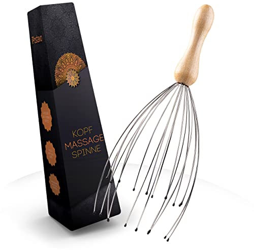 Postavo [ORIGINA] Massaggiatore per la testa a ragno – massaggiatore per la testa con 20 dita – per un perfetto relax e una migliore circolazione – Spazzola massaggiante per cuoio capelluto con manico