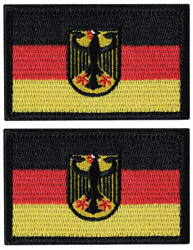 Bundeswehr Deutschland Flaggen Patch Germany Flag Patch with National Emblem, Hook and Loop 8 x 5 cm