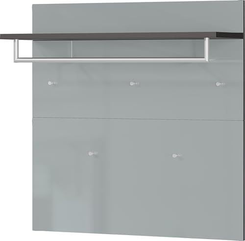 Germania Garderobenpaneel 3428-587 GW-Genova, in Graphit/Silbergrau, mit Glasfront, 97 x 96 x 30 cm (BxHxT)