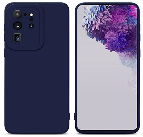 Cadorabo Hülle kompatibel mit Samsung Galaxy S20 Ultra Schutzhülle TPU Silikon Case Liquid Design mit Kameraschutz Slim Kratzfest Weiche Gummi mit Rundumschutz Case Hülle für Galaxy S20 Ultra in Blau