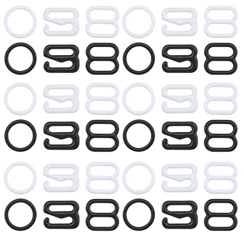 YINETTECH 120PCS Swimsuit Bra Hooks Lingerie Strap Slides and Rings 8mm Bra Strap Slide Hook Clasp Bra Adjuster Bra Strap Rings for Bra Slips Garter Corsets