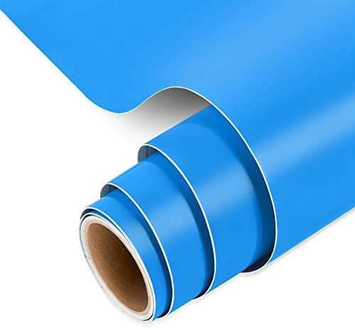 IModeur 5Ft Matte Blue Permanent Vinyl Roll - 30.5 x 152.5 cm Self Adhesive Vinyl for Cup, Blue Vinyl for Birthday Gift, Party Ornaments, Home Decor