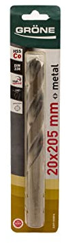 GRÖNE Forets à Métaux Cobalt - Acier HSS - Vitesse de Coupe Élevée - Résistant Aux Températures Extrêmes - ne Surchauffe Pas - 20 mm 1 pièce