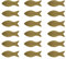 Oblique Unique® 18 Holz Fische Tischdeko für Taufe Kommunion Konfirmation Firmung Junge Mädchen Streudeko Verzierung Konfetti Dekofische - wählbar (Gold)