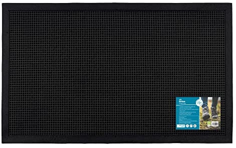 JVL Orion Scraper Rubber Pin Doormat, 45x75cm
