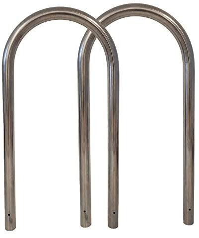 TRUTZHOLM 2X Fahrradanlehnbügel Edelstahl 115x58 cm HxB Ø 60mm Fahrradständer Anlehnbügel Anlehnständer Poller Baumschutzbügel