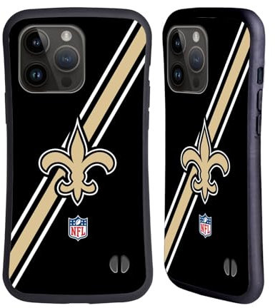Head Case Designs Offizielle NFL Streifen New Orleans Saints Logo Hybride Handyhülle Hülle Huelle kompatibel mit Apple iPhone 15 Pro Max