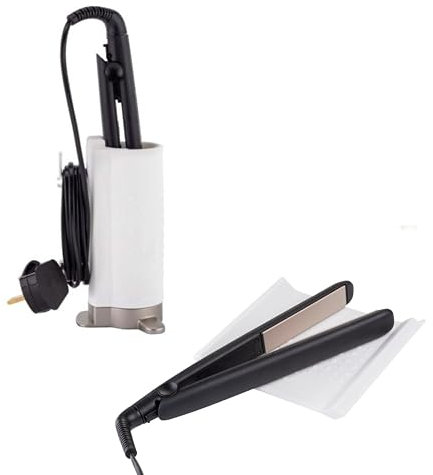 Minky Styling Pod - Silicone Heat Resistant Storage for Straighteners & Hair Crimper, Cable Management, Lightweight, Heat Proof Mat Included, Choice of Colours (White & Silver)