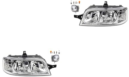 Johns, Scheinwerfer Satz Halogen Front passend für Fiat Ducato 244 04/02- H7 H1 Links & Rechts + Nebelscheinwerfer + Leuchtmittel